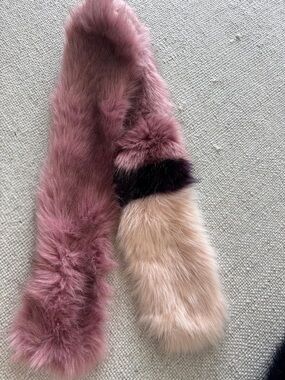Free people Plush Pink & Blush Faux Fur Scarf with Contrast Trim